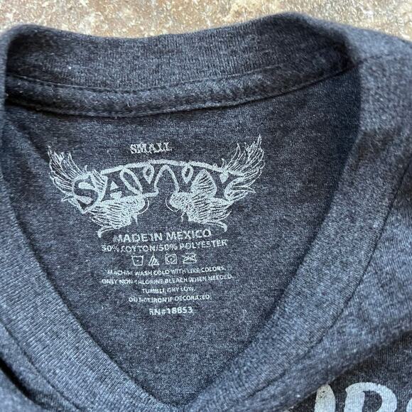 SAVVY, T-shirt charcoal short sleeve V-neck GENERAL MOTORS, LLC, women's size S - Picture 3 of 4